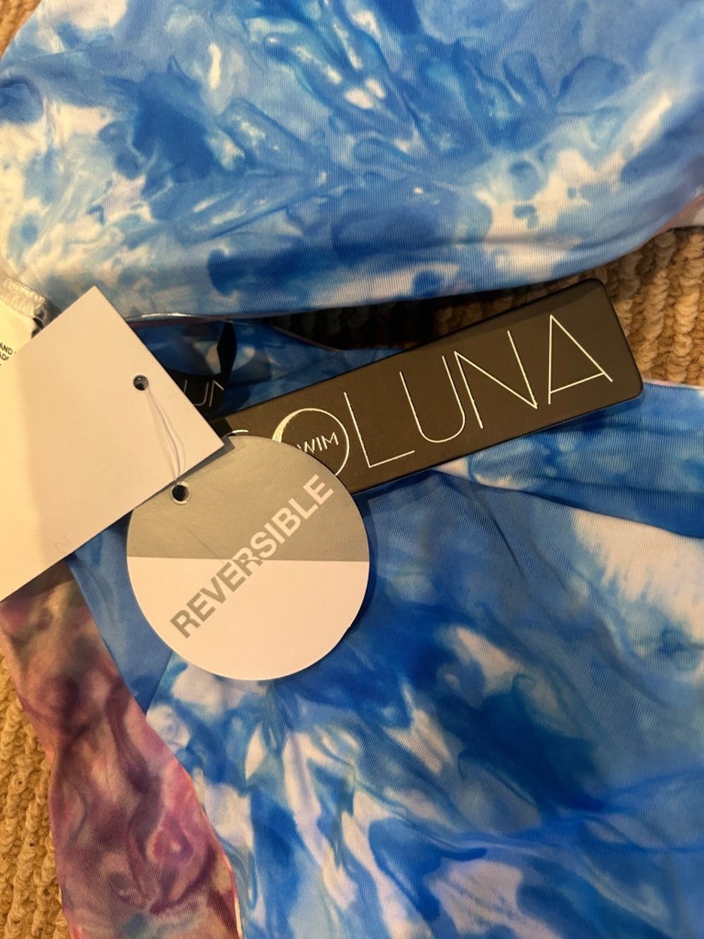 NWT SOLUNA swim reversible Tie-Dye high waist Bikini Set size medium - Picture 7 of 10